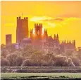  ??  ?? The sun sets over Ely Cathedral this week