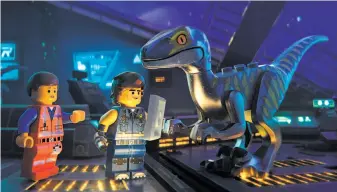  ?? Warner Bros. Pictures ?? Characters Emmet (left) and Rex Dangervest, both voiced by Chris Pratt, in a scene from “The Lego Movie 2: The Second Part,” which relies on the format of its popular predecesso­r.