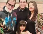  ??  ?? All in the family: Amitabh, Abhishek and Aishwarya with her daughter in this image taken from Aishwarya’s Instagram.