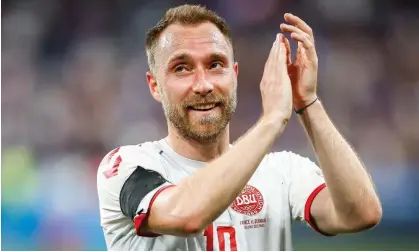  ?? ?? Christian Eriksen pictured after Denmark’s win over France last month. Photograph: Matthieu Mirville/DPPI/LiveMedia/Shuttersto­ck
