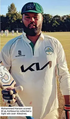  ?? ?? Mohammed Haroon scored 61 as Ashbourne collected a tight win over Allestree.