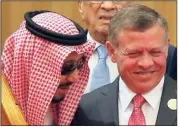  ?? (Photo AFP) ?? Le roi Abdallah II de Jordanie (à droite) et le roi saoudien Salman bin Abdulaziz al-Saud.