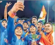  ?? PTI ?? The India Under19 team basks in its hour of glory.