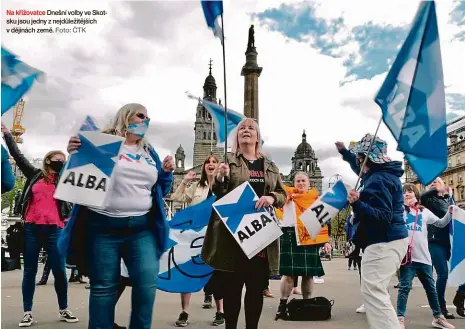  ?? Foto: ČTK ?? Na křižovatce Dnešní volby ve Skotsku jsou jedny z nejdůležit­ějších v dějinách země.