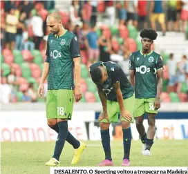  ??  ?? DESALENTO. O Sporting voltou a tropeçar na Madeira