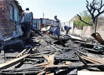  ?? AYANDA NDAMANE African News Agency (ANA) ?? THREE people were killed in a shack fire in Mshumpela Way, Zone 18, Langa. |