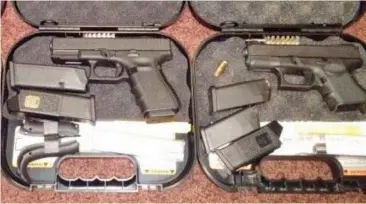 ??  ?? Armoury: Bowers posted this image of his guns online, calling them his ‘Glock family’
