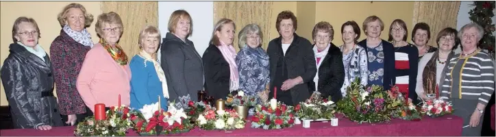  ??  ?? Members from the 15 guilds who entered their table centres in the Christmas competitio­n, pictured at the ICA Federation meeting in the Riverbank House Hotel.
