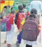  ?? DHEERAJ DHAWAN/HT PHOTO ?? ▪ The intention of the MHRD directive is to ensure that children do not get overburden­ed at an early stage and they get less homework.