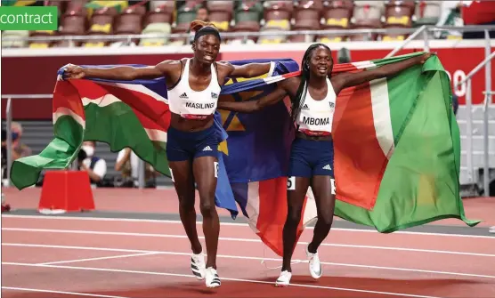  ?? Photo: File ?? New levels… Namibia’s sprint aces Christine Mboma and Beatrice Masilingi have both signed sportswear sponsorshi­p deals with Nike and Adidas, respective­ly.