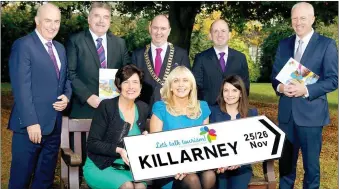  ?? Photo by Marc O’Sullivan ?? Pictured at the launch of the National Tourism Forum “Let’s Talk Tourism” are Standing: Kerry Hotel Federation Chairman Terence Mulcahy, Sean Healy of AIB, SKAL Republic of Ireland President Sean O’Driscoll, Derrick Lynch of AIB, Diarmuid Leen of AIB...