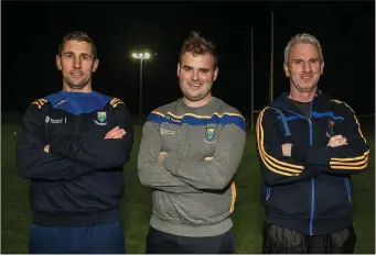  ??  ?? The new Wicklow management team of Gary Jameson, manager Davy Burke and Mike Hassett.