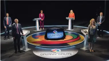  ??  ?? The leaders of the five main parties took part in a BBC debate