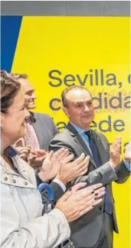  ?? VANESSA GÓMEZ ?? El entonces alcalde Antonio Muñoz durante el anuncio de Sevilla como sede de la Agencia Espacial Española//