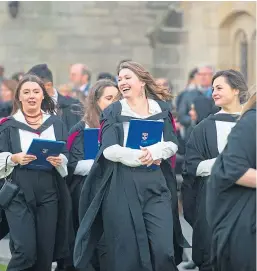  ?? Picture: Kim Cessford. ?? St Andrews students who were lucky enough to graduate last December before the virus disrupted university life.