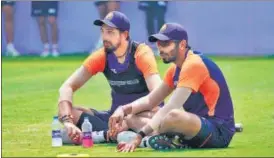  ?? BCCI ?? Ishant Sharma (left), who missed the Australia series, and Jasprit Bumrah, who missed the final Test in Brisbane due to injury, returned to training in Chennai on Tuesday. This was India’s first outdoor session after their quarantine got over on Monday.