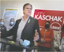  ?? DAX MELMER ?? Gary Kaschak, Windsor Ward 8 councillor and Liberal MPP candidate for Windsor-tecumseh, launched his campaign Saturday.