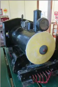  ?? (Special to the Democrat-Gazette/Marcia Schnedler) ?? Nevada County Depot and Museum in Prescott displays a scaleddown locomotive and tender built by a local man.