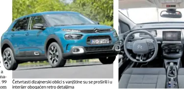  ??  ?? Četvrtasti dizajnersk­i oblici s vanjštine su se proširili i u interijer obogaćen retro detaljima