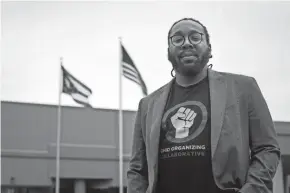  ?? SAM GREENE/CINCINNATI ENQUIRER ?? Prentiss Haney is co-executive director of The Ohio Organizing Collaborat­ive and is trying to reach Black voters through volunteers who already have cultivated personal relationsh­ips.