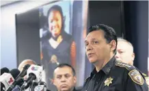  ??  ?? HARRIS County Sheriff Ed Gonzalez makes a plea for the gunman responsibl­e for killing 7-year-old Jazmine Barnes to turn himself in during a press conference earlier this week. | AP African News Agency (ANA)