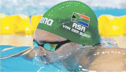  ?? Picture: Getty Images ?? WATER BOY. Cameron van der Burgh competes in the 50m breaststro­ke heats at the Fina World Championsh­ips in Budapest yesterday.