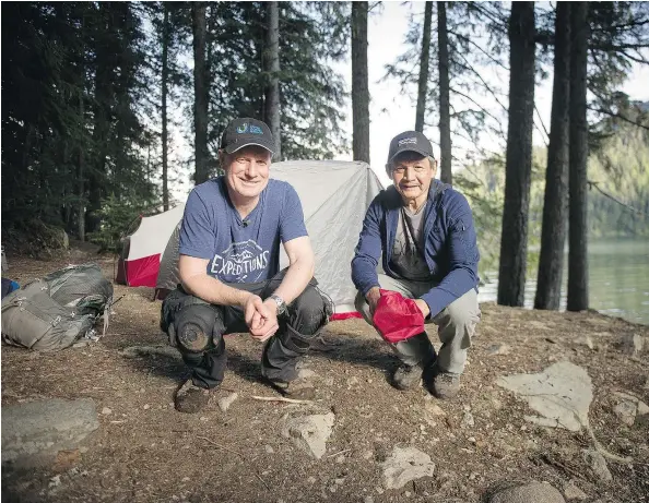  ?? — NICK EAGLAND ?? Jonas Granander, 52, and Tom Sauls, 57, are participan­ts Union Gospel Mission’s Expedition­s program, which takes men recovering from drug or alcohol addiction on overnight trips into the wilderness as part of their treatment.
