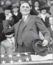  ?? ASSOCIATED PRESS ?? In this April 13, 1921, file photo, President Warren G. Harding throws out the first ball to open the Washington Senators’ baseball season.