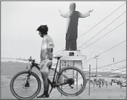  ?? AP/MARTIN MEJIA ?? Saturday’s fire damage to the statue in Lima, Peru, occurs five days before the pope’s scheduled visit.