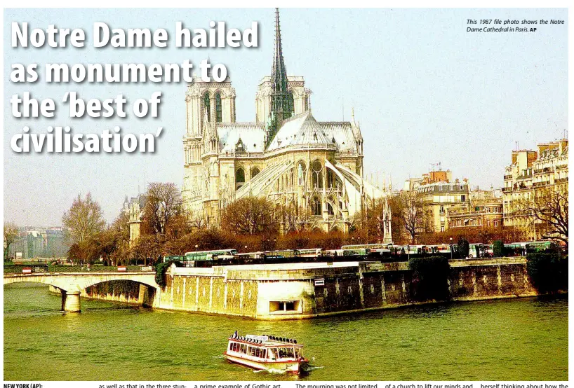  ??  ?? This 1987 file photo shows the Notre Dame Cathedral in Paris. AP