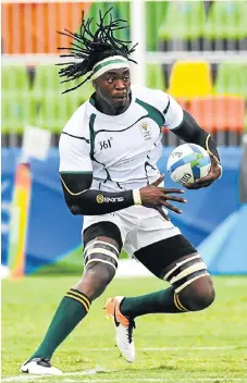  ?? /Gallo Images ?? Tim Agaba, seen here playing for the Blitzboks at the Rio Olympics, is one of a number of players forced to readapt after playing 15s rugby since the sevens series ended in May.