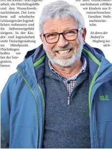  ??  ?? Willibert Jansen (66) aus Arsbeck kümmert sich mit der Initiative „Sankt Martin hilft“um bedürfte Menschen in Wegberg.