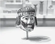  ?? Ilan Ben Zion / Associated Press ?? This head is an rare example of art from the Holy Land during the 9th century BC, a period associated with biblical kings.