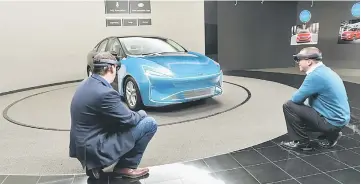  ??  ?? Ford designers have been piloting Microsoft HoloLens technology in the developmen­t of new vehicles.