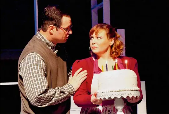  ?? Photos provided by Fort Salem Theater ?? Sam Luke as Dan; Rebecca Paige as Diana in "Next to Normal"
