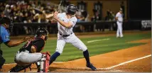  ?? DANNY KARNIK/GEORGIA TECH ATHLETICS ?? Georgia Tech’s John Giesler, shown at bat in 2022, is a candidate to start at first base as the season opens.