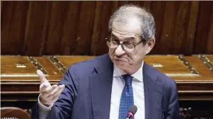  ?? Ansa ?? “Io sempre stato favorevole al Tav” Il ministro dell’Economia Giovanni Tria l’ha detto alla Stampa: “Dobbiamo dimostrare di essere affidabili”