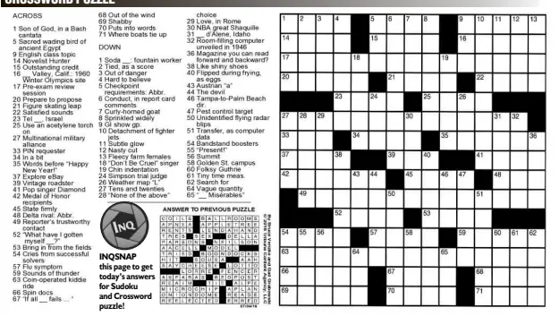 crossword puzzle pressreader