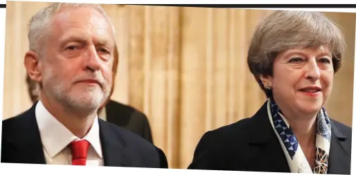  ??  ?? High stakes: Corbyn and May
