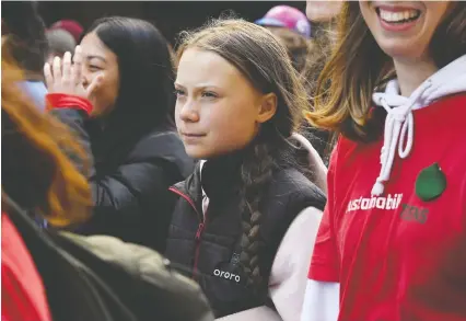  ?? JENNIFER GAUTHIER/FILES ?? Teen climate-change activist Greta Thunberg has inspired many and angered others with her message.