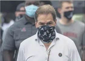  ?? VASHA HUNT — THE ASSOCIATED PRESS ?? Alabama coach Nick Saban recently tested positive for the coronaviru­s.