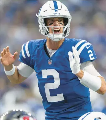  ?? ZACH BOLINGER/AP ?? Quarterbac­k Matt Ryan will make his debut for Colts against the Texans on Sunday.