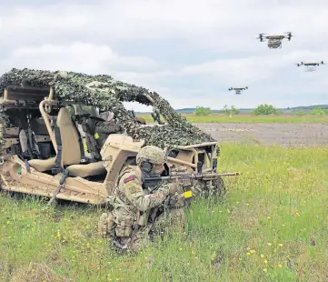  ??  ?? ROBOT WARS: Drone support of the military aims to create a “battlefiel­d advantage”.