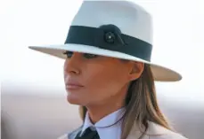  ?? AP PHOTO ?? Melania Trump pauses as she speaks to media during an Oct. 6 visit to the Giza Pyramids site near Cairo, Egypt.