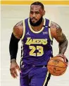  ?? Marcio Jose Sanchez / Associated Press ?? Lakers forward Lebron James admitted last week that at 36, he’ll “never get back to 100 percent in my career.”