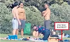  ??  ?? PICNIC BASKET
Leo Varadkar, second left, was pictured with friends in Dublin’s Phoenix Park on Sunday