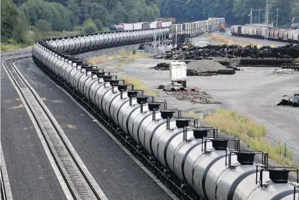  ?? ELAINE THOMPSON/THE CANADIAN PRESS/AP FILES ?? Oil-by-rail exports is seen as a “near-term fix” to Canada’s insufficie­nt pipeline infrastruc­ture. The country is well-positioned to capture the bull market as the only heavy oil-producing country to be increasing output.