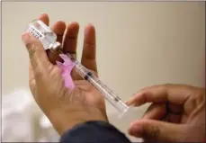  ?? DAVID GOLDMAN — THE ASSOCIATED PRESS FILE ?? On Feb. 7, 2018 , a nurse prepares a flu shot.