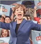  ?? RICK WOOD/MILWAUKEE JOURNAL SENTINEL ?? U.S. Sen. Tammy Baldwin thanks supporters on election night Tuesday in Madison.