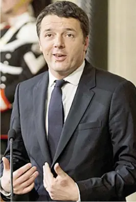  ?? [AP] ?? Renzi has promised a radical programme of action to lift Italy out of its economic slump.